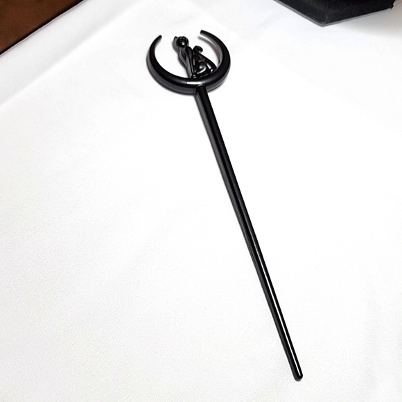 Cat in moon Hair Styling Stick - Picture 1 of 3